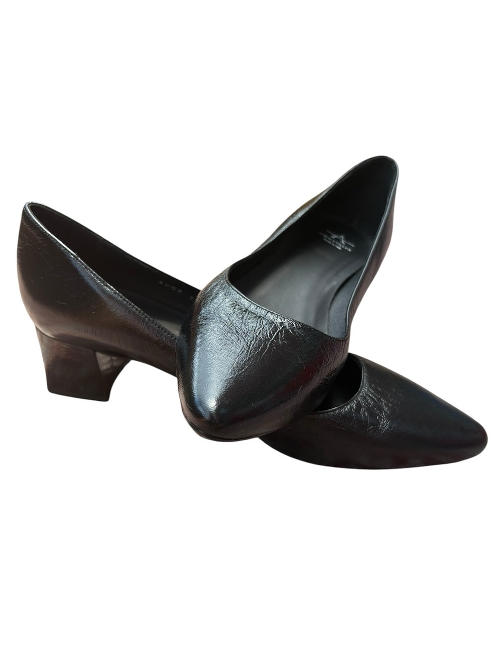 Aquatalia Pasha Black Weatherproof Leather Pumps Made in Italy 10.5M NWOB